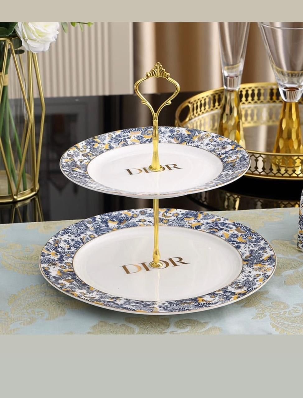 Sweets stand of two tires - Dior Tray | Aleppo Gift UAE